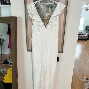 White Ruffle Strap Jumper
